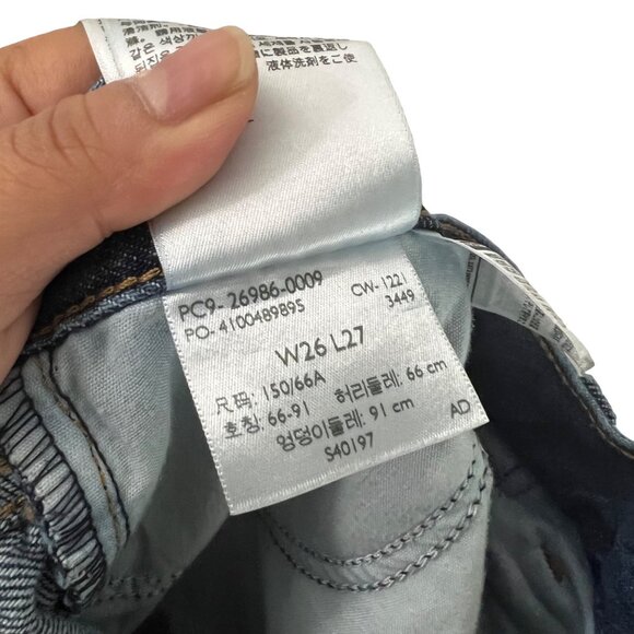 Levis Womens Dark Wash High Waisted Mom Jeans Tapered Leg Size 26 X 27 - Picture 3 of 5